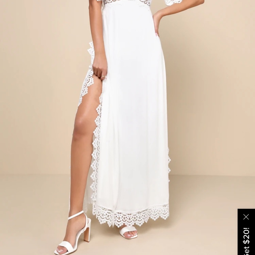 Lulu's White Lace Maxi Dress - Picture 3 of 11